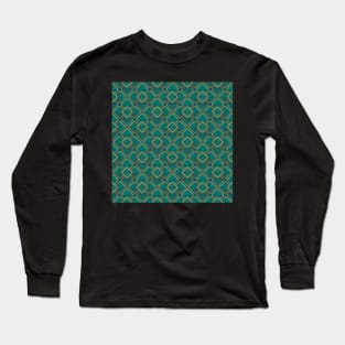 Mosaic Tile Emerald and Copper Long Sleeve T-Shirt